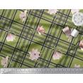 thumbnail image 3 of Soimoi Green Cotton Duck Fabric Check & Magnolia Floral Printed Fabric 1 Yard 42 Inch Wide, 3 of 3