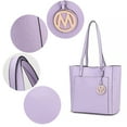 thumbnail image 5 of MKF Collection Lea Vegan Leather Women's Tote Bag, Fashionable Shoulder Purse Handbag by Mia K - Purple, 5 of 10