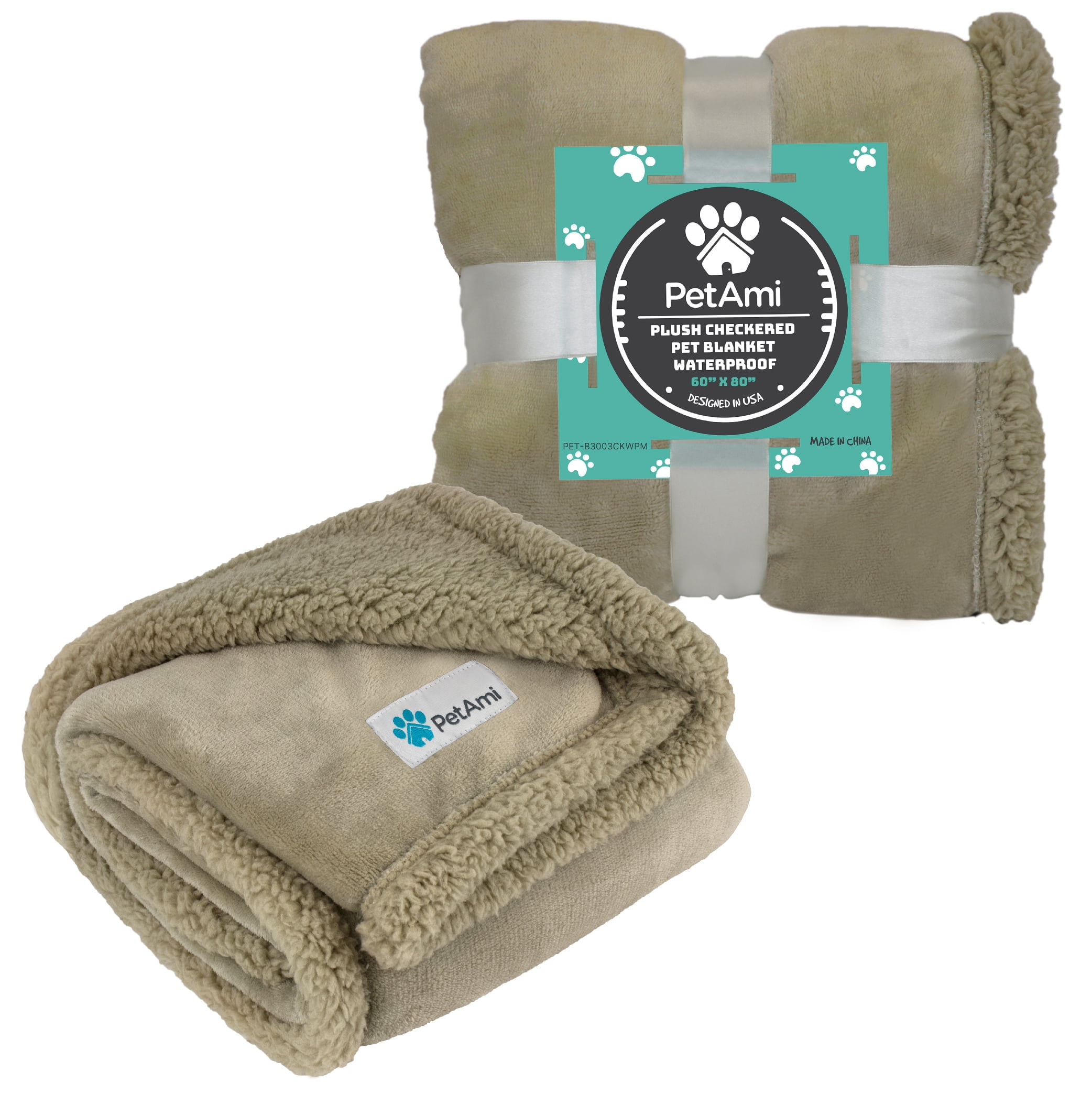 PetAmi Sherpa Fleece Waterproof Cat & Dog Blanket, Beige, Queen - Yahoo  Shopping