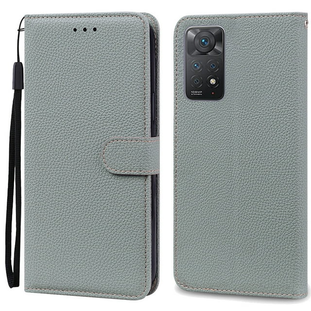 Note 11 Case For Xiaomi Redmi Note 11 11S Case Leather Wallet Flip Case For Redmi Note 11 Pro Phone Cases Note 11S Cover Fundas Grey Note 11