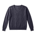 thumbnail image 5 of Edvintorg V Neck Sweaters for Women Plus Size Long Sleeve Casual Lightweight Knit Sweater Womens Clothing Black M, 5 of 7