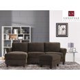 thumbnail image 4 of Lifestyle Solutions Wayne Ottoman w/Wooden Frame, Upholstered Microfiber Fabric, Coffee Color, 4 of 4