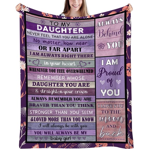 Daughter Gifts from Mom Dad, Mother‘s Day Gifts for Daughter Blanket for Daughter, Birthday Gifts for Daughter, Adult Gifts for Daughter from Dad Mom 50x60inch…