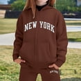 thumbnail image 2 of NAFUU Girls Sweatsuit 2 Piece Outfits Letter Print Fleece Tracksuit Warm Winter Outfit Zipper Hoodie Jacket And Jogger Pants Casual Athletic Outfits 13-14 Years, 2 of 4