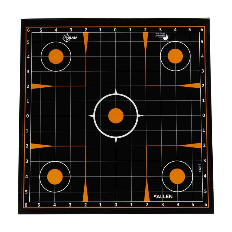 Ez Aim Splash Sight-in Shooting Paper Targets, 12