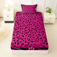 thumbnail image 3 of Castle Fairy Y2K Abstract Skull Twin Sheets 3pcs,Edgy Leopard Paw Bedding,Hot Pink Black,1 Fitted Sheet,1 Flat Sheet and 1 Pillowcase, 3 of 6