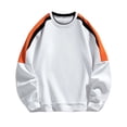thumbnail image 3 of Chiccall Mens Cotton Fleece Sweatshirts Plus Size Crew Neck Raglan Long Sleeve Sweat Shirts Casual Comfy Athletic Colorblock Sweatshirts, 3 of 7