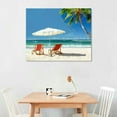 thumbnail image 2 of Acheng Beach Wall Art Palm Trees on Tropical Beach Vacation Canvas Print Wall Decor Modern Seascape Painting Picture for Living Room,Home,Office Decoration picture 3, 2 of 6