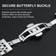 thumbnail image 2 of 20mm Stainless Steel Watch Bands with Straight End Quick Release Watch Bracelet Strap Polished Watchband with Butterfly Buckle Compatible with 20mm Smart/Traditional Watch, 2 of 8