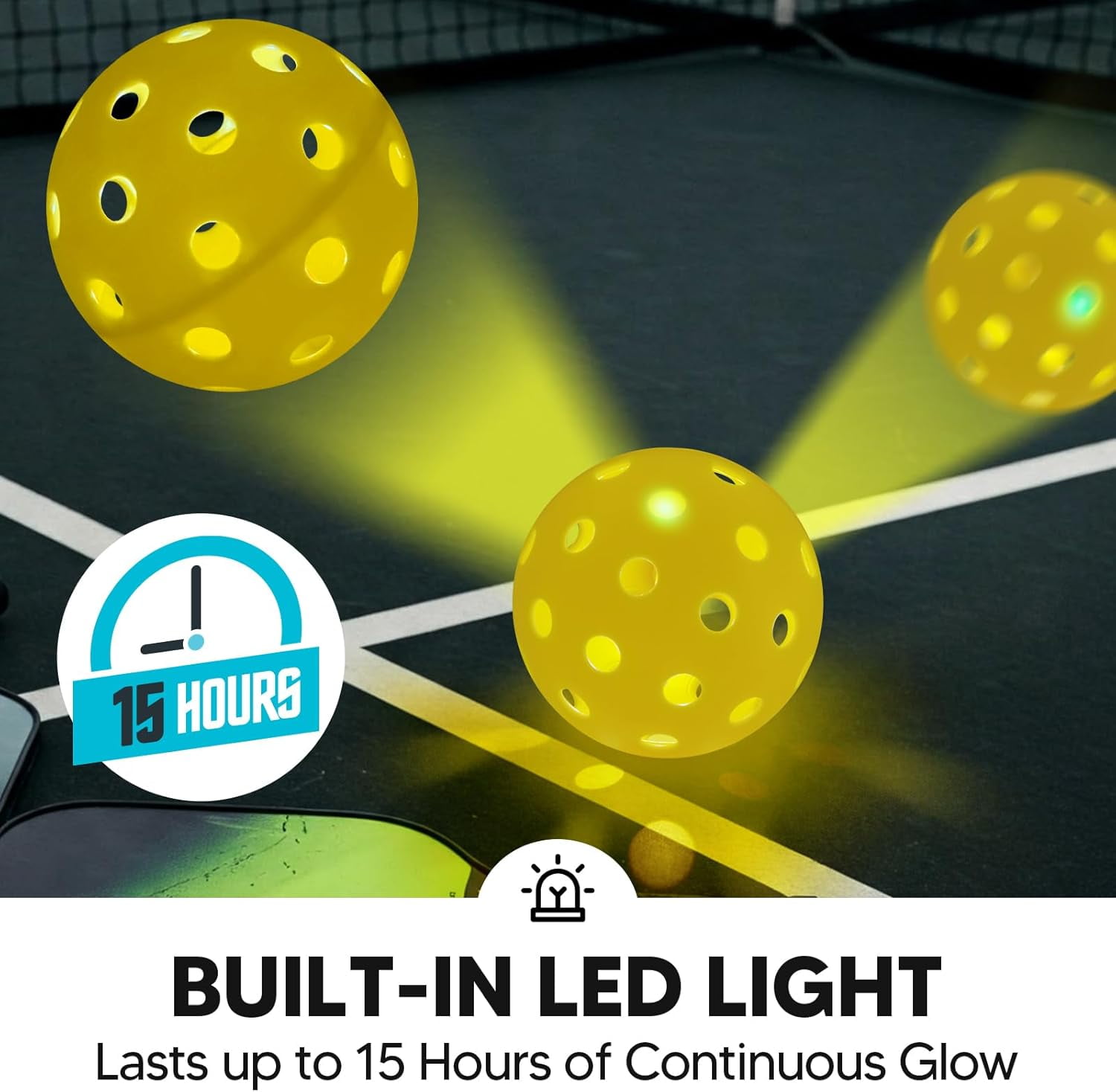 Glow in The Dark Pickleballs Light up Pickleball Balls Indoor Outdoor Pickleballs Usapa Approved, Pickle Balls 4 Pack Sports Equipment Gifts for Pickleball Lovers
