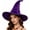 A1/Purple, variant on Velvet Witch Hat for Women,Curved Twisted Pointed Wide‑Brim Cosplay Hat,Ruffled Lace Trim Gothic Dress‑Up Accessory,Party Cap Fancy Dress Accessory Cosplay Costume Brown One Size