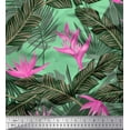 thumbnail image 1 of Soimoi Silk Fabric Floral & Leaves Tropical Decor Fabric Printed Yard 42 Inch Wide, 1 of 3