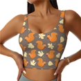 thumbnail image 2 of Picia Squirrel And Maple Leaves Sports Bra for Women,Padded Strappy Sports Bras Medium Support Yoga Bra with Removable Cups,Running Yoga Bra-Large, 2 of 9