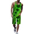 thumbnail image 1 of VBARHMQRT Bas de Pyjama pour Hommes Dessin Animé Hommes Fête de la Saint-Patrick Décontracté Imprimé Col Rond Chandail Sans Manches à Enfiler Ensemble de Shorts à Cordon Ensemble Deux Pièces, 1 of 6
