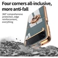 thumbnail image 3 of Compatible with Rose Gold Galaxy Z Flip 3 Case for Women Girls Kickstand Ring Holder 360 Rotation Ring Glitter Plating Edge Work with Magnetic Mount Luxury Cover for Galaxy Z Flip 3 5G Pink, 3 of 6