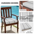 thumbnail image 3 of Outdoor Patio Cushion Covers 4 Pack Gray White Stripes Patio Chair Cushion Covers with Ties and Zipper Lines Modern Vertical Stripes Waterproof Outdoor Seat Cushion Covers for Patio Furniture 20"x18", 3 of 9
