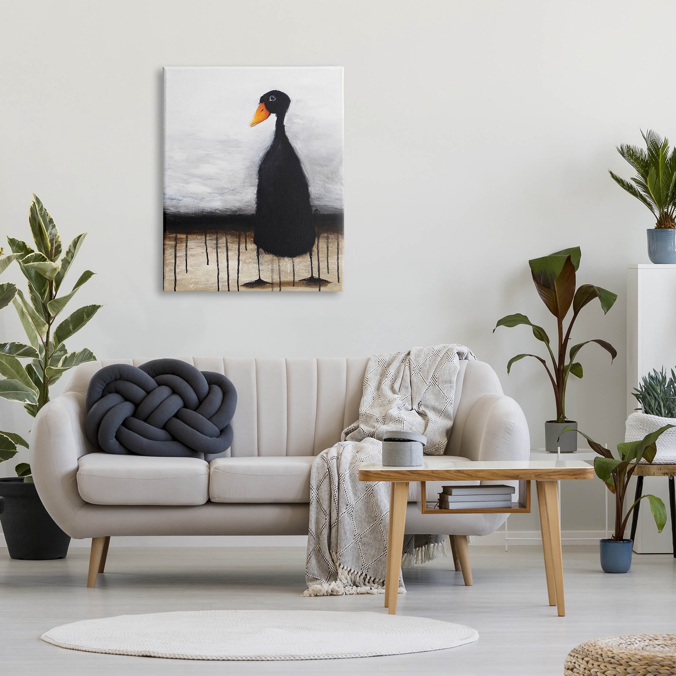 Stupell Industries Urban Black Duck Drip Painting Gallery Wrapped Canvas Print Wall Art, Design by Lucia Stewart