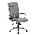 thumbnail image 2 of Scranton & Co Modern Faux Leather Adjustable Executive Office Chair in Gray, 2 of 2