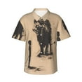 thumbnail image 1 of Fotbe Child And Lion Sketch Camisa Hawaiana para Hombre Unisex – Camisa Casual de Verano con Botones de Manga Corta de Algodón y Lino,XX-Large, 1 of 7