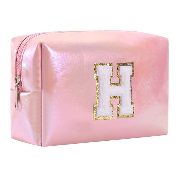 Neceser de gran capacidad con letras bordadas, neceser de viaje, bolso de mano, bolso de cosméticos