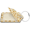 thumbnail image 2 of Honeii Brown Leaf Sunflower Print Leather Luggage Tag for Suitcases,ID Tags,Bag Tags for Luggage,Functional Travel Tag-2 PCS, 2 of 5