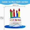 thumbnail image 5 of Sombrero de feliz cumpleaños, sombrero de pastel de feliz cumpleaños de felpa con sombreros de fiesta de velas multicolores, cumpleaños de adultos ideal para cumpleaños oso de fresa Hogar, 5 of 5