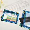 thumbnail image 2 of FORMRS 2 Pack Pencil Pouch for 3 Ring Binder with Clear Window Zipper Case, Blue Abstract, 2 of 6