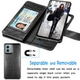 thumbnail image 3 of Tiflook Wallet Case For Motorola Moto G 5G 2023 / Moto G (2023 Only)/XT2313, Luxury PU Leather Cash Credit Card Slots Holder Carrying Folio Flip Cover [Detachable Magnetic Hard Cases] Lanyard - Black, 3 of 6