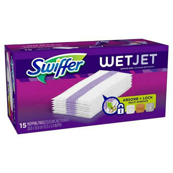 Swiffer WetJet 5.4 in. Wet Microfiber Mop Refill Pad 15 Pk (Pack of 20)