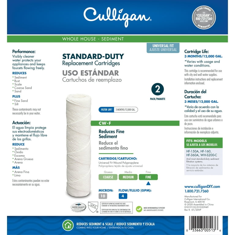 Culligan CW-F Standard 3/4&quot;&quot; Water Cartridge - Fine Replacement 