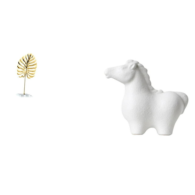 Escultura abstracta de con forma de caballo y hoja, adorno decorativo para el hogar, estantería, bar, sala de estar, oficina, armario o chim