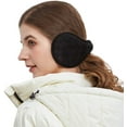 thumbnail image 2 of Orejeras de punto cálidas unisex para mujer, calentadores de orejas de piel de cachemira de invierno de color puro para exteriores, envoltura ajustable, 2 of 6
