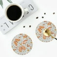 thumbnail image 5 of Bingfone Vintage Retro Floral Butterfly Leather Drinks Coasters With Set Of 6,Suitable For Home Kitchen,Coffee Cup Coasters Home Gift, 5 of 9