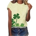 thumbnail image 4 of Plus Size JSKUMAR St Patrick's Day Short Sleeve Shirts for Women Stylish Shamrock Graphic Tee Funny Heart Printed Tops (Green-18,S), 4 of 7