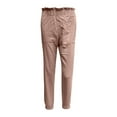thumbnail image 6 of QLEICOM Women's Joggers Pants Cotton Linen Solid Trousers Casual Solid Pockets Elastic Waist Comfortable Straight Pants for Workout, Yoga, Running Pink S, US Size 4, 6 of 6