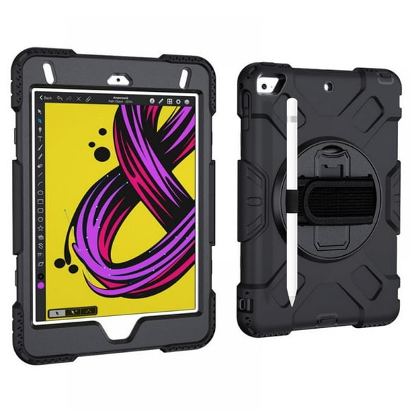 For IPad Mini 5 Case Heavy Duty Shockproof Protective Rugged Case With Pencil Holder Hand Strap Kickstand Shoulder Strap For IPad Mini 5th Generation 7.9 Inch