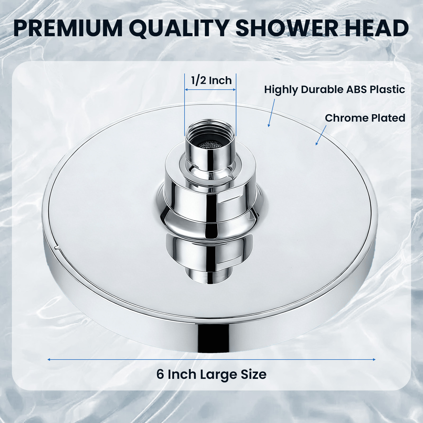 ATUPEN 6 Inch High-Pressure Rain Showerhead Polished Chrome photo 6