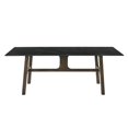 thumbnail image 3 of Destin Black Ceramic &amp; Walnut Dining Table, 71" Rectangular, Modern Kitchen &amp; Dining Room Table, Synthetic Wood, Tempered Glass Top, Family &amp; Gatherings, 3 of 6