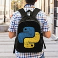 thumbnail image 5 of Sac à Dos Programmeur Python pour Hommes Femmes École Collège Délavé Sac de Développeur de Logiciel Imprimé, 5 of 5