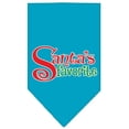 thumbnail image 1 of Santas Favorite Screen Print Pet Bandana Turquoise Size Small, 1 of 1