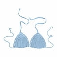 thumbnail image 1 of Hemlock Solid Color Hand Crochet Bikini Tops, Solid Color Hand Crochet Bikini Top, Euramerican Style, Summer Swimsuit, Green Euramerican Swimsuit, Green M, Size S-L, 1 of 4