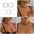 thumbnail image 2 of Glass Bead Heart Rhinestones Necklace Dainty Jewelry Comfort Fit Daily Use], 2 of 21