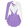 thumbnail image 3 of Xnihocha Kids Girls Sequins Floral Gymnastics Leotard Figure Ice Skating Dress Dance wear Lavender 14, 3 of 6