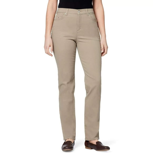 Gloria Vanderbilt Women's Classic Amanda High Rise Tapered Jean for Women - Hazel-Khaki 8 Short