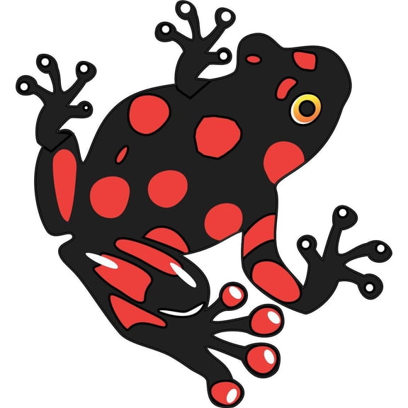 4.5inx4in Black Red Poison Dart Frog Bumper Sticker Decal Window Stickers Decals