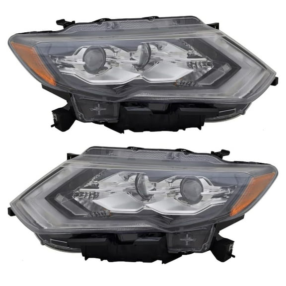 New Pair Of Headlights Compatible With Nissan Rogue SL Hybrid Sport Utility 4-Door 2019 2020 By Part Numbers NI2503272 26010-6Fl7A 762405-40426-4 NI2502272 26060-6Fl7A 762405-40427-1