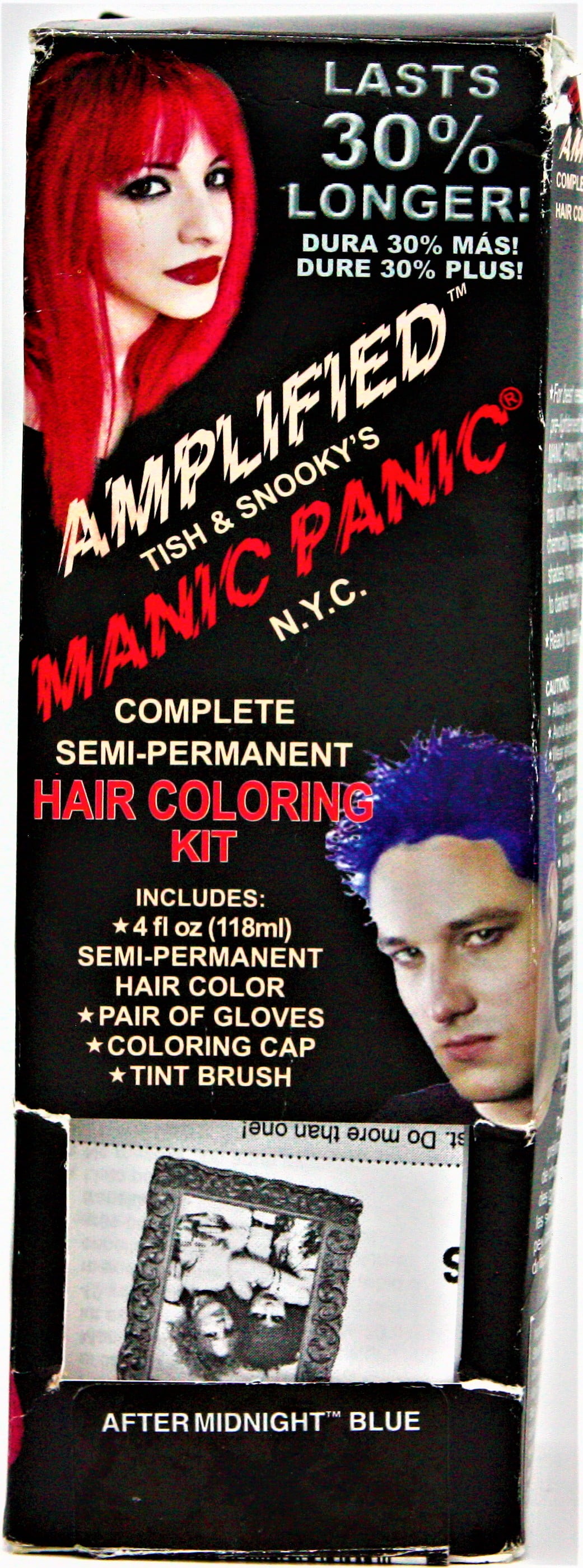 Amplified Tish Snooky S Manic Panic Nyc Complete Semi Permanent Hair Coloring Kit After Midnight Blue Walmart Com Walmart Com