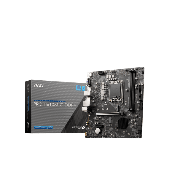 MSI PRO H610M-G DDR4 DDR4 Motherboard (mATX, 12th Gen Intel Core, LGA 1700 Socket, DDR4, PCIe 4, 2.5G LAN, M.2 Slots, USB 3.2)