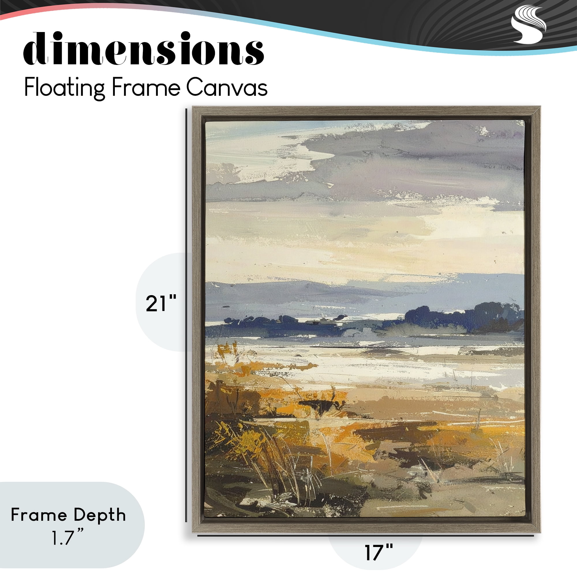Stupell Industries Distant Horizon Abstract Brown Framed Floater Canvas Wall Art, design by Alonza Saunders