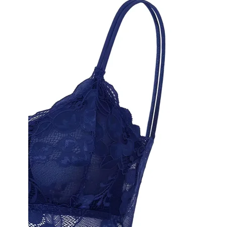 

Floral Lace Wireless Padded Semi-Sheer Lace Bra One Piece Tops Women‘s Underwear & Lingerie
